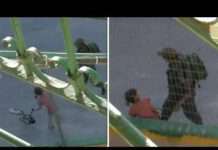 ตำรวจอิสราเอลตะคอกเด็กหญิงปาเลสไตน์วัย 8 ขวบจนร้องไห้โฮ แล้วโยนจักรยานของเธอในพุ่มไม้