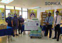 ผู้บริหารห้องอาหารโซเฟียร่วมกับบริษัท โซเฟียอินเตอร์ฟู้ด จำกัด ส่งมอบอาหารให้แก่แพทย์ พยาบาลและบุคลากรทางการแพทย์ สถาบันบำราศนราดูร