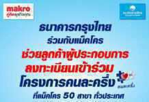 แม็คโคร ผนึกแบงก์กรุงไทย ลุยช่วยผู้ประกอบการรายย่อย ลงทะเบียนคนละครึ่ง ตั้งบูธย่อยธนาคาร 50 แห่ง
