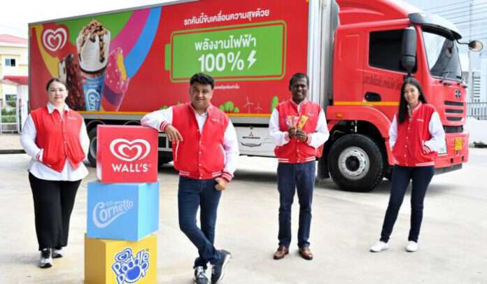1. Wall's EV Truck-นายอะบิจิต กุลคาลนิ ผู้อำนวยการธุรกิจไอศกรีมประเทศไทย มาเลเซีย สิงคโปร์ เวียดนาม และกลุ่มผลิตภัณฑ์ใหม่ ภูมิภาคเอเชียตะวันออกเฉียงใต้